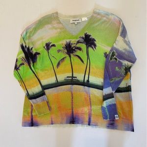 Desigual Long Sleeve Sweater Beach Purple Green